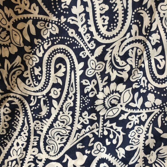 Navy Paisley 100% Cotton Tunic Neck Tank Top - Picture 6 of 13